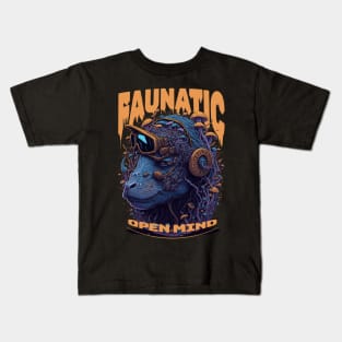 COW HARDCORE FAUNATIC MUSIC MUSHROOMS Kids T-Shirt